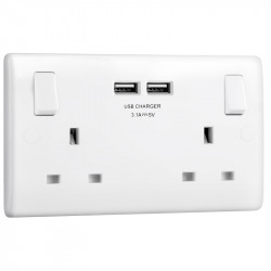 USB double socket white