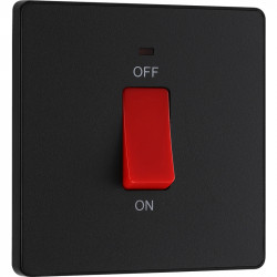 Cooker switch with neon indicator - matt black