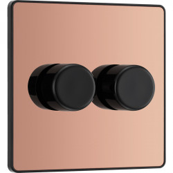 2-gang (double) dimmer switch for LED lights - copper