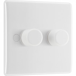 2-gang (double) dimmer switch for LED lights - white