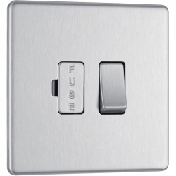 Fused Spur (switched) - brushed steel