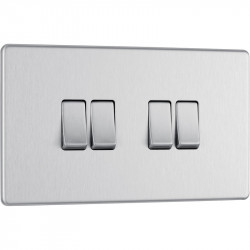 4-gang light switch - brushed steel
