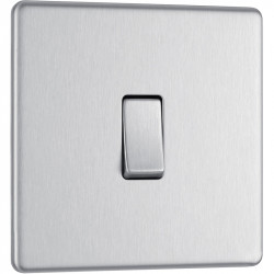 Single light switch - brushed steel