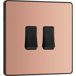 2-gang (double) light switch - copper