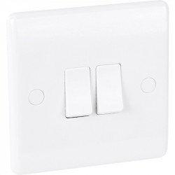 2-gang (double) light switch - white