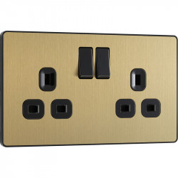 Double socket - brass