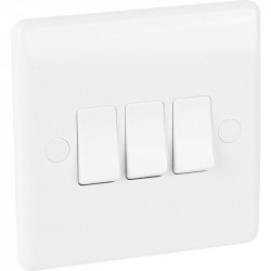 Triple light switch white